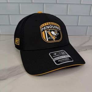 Pittsburgh Penguins Hat‎ Cap Snap Back Mens One Size Black NHL Hockey Trucker